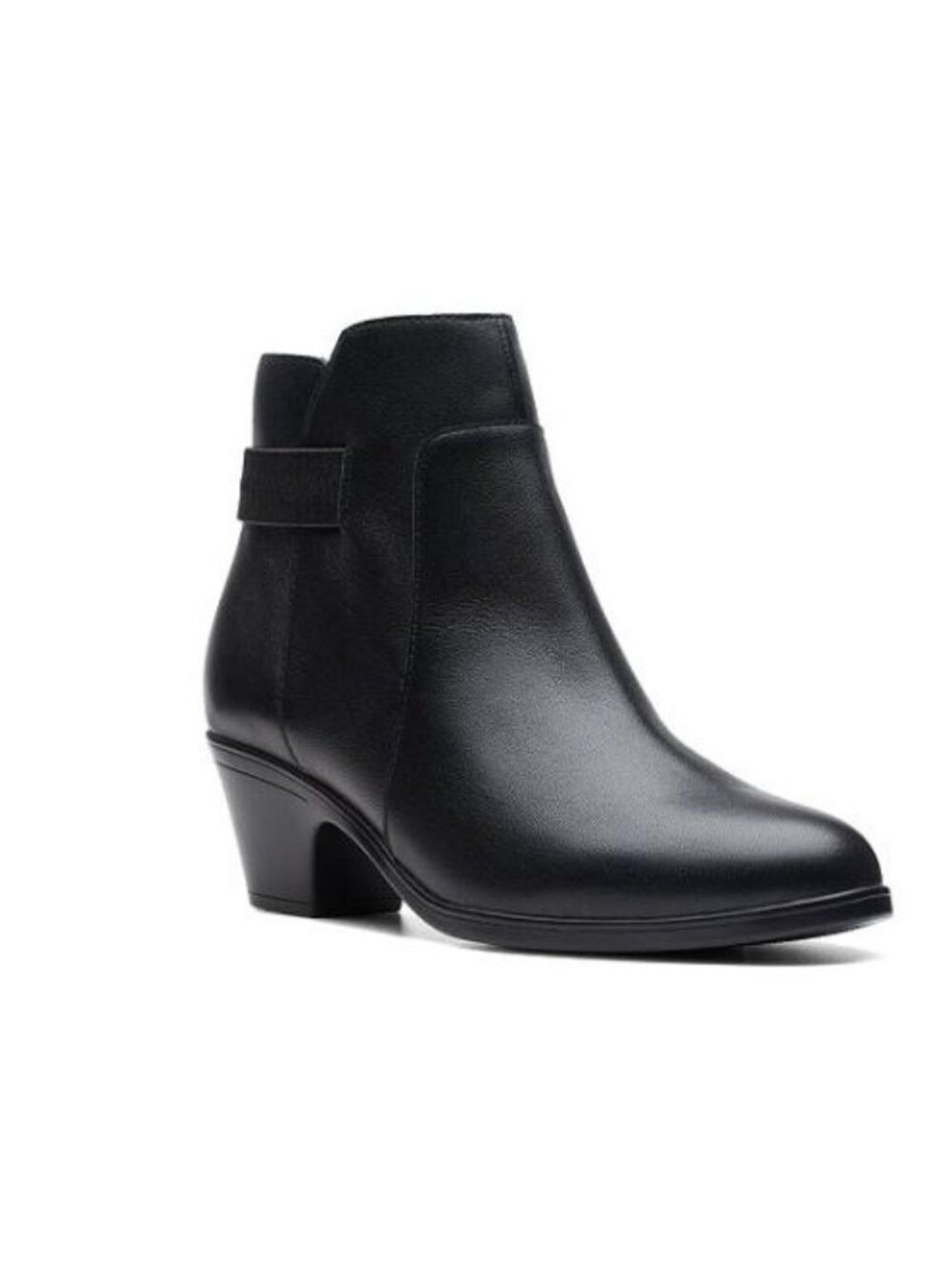 Clarks Women's Boots Emily 2 Belle Leather Black Leather Bootie Size 5.5 M